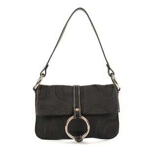 Dolce & Gabbana Black Shoulder Bag with Silver Rings